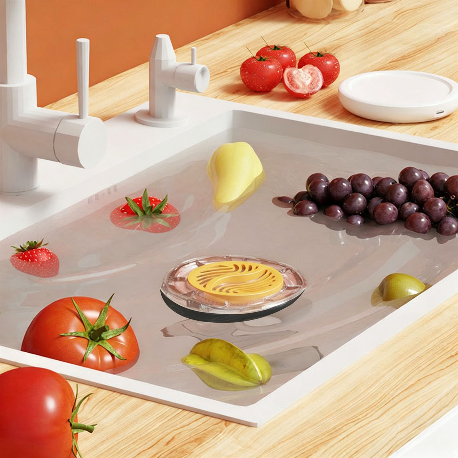 Purificatori Alimentari da Cucina Portatili con Batteria da 3600 mAh e Base Ricarica Magnetica Dispositivo Pulizia elettrolitica Macchina per la Pulizia elettrolitica