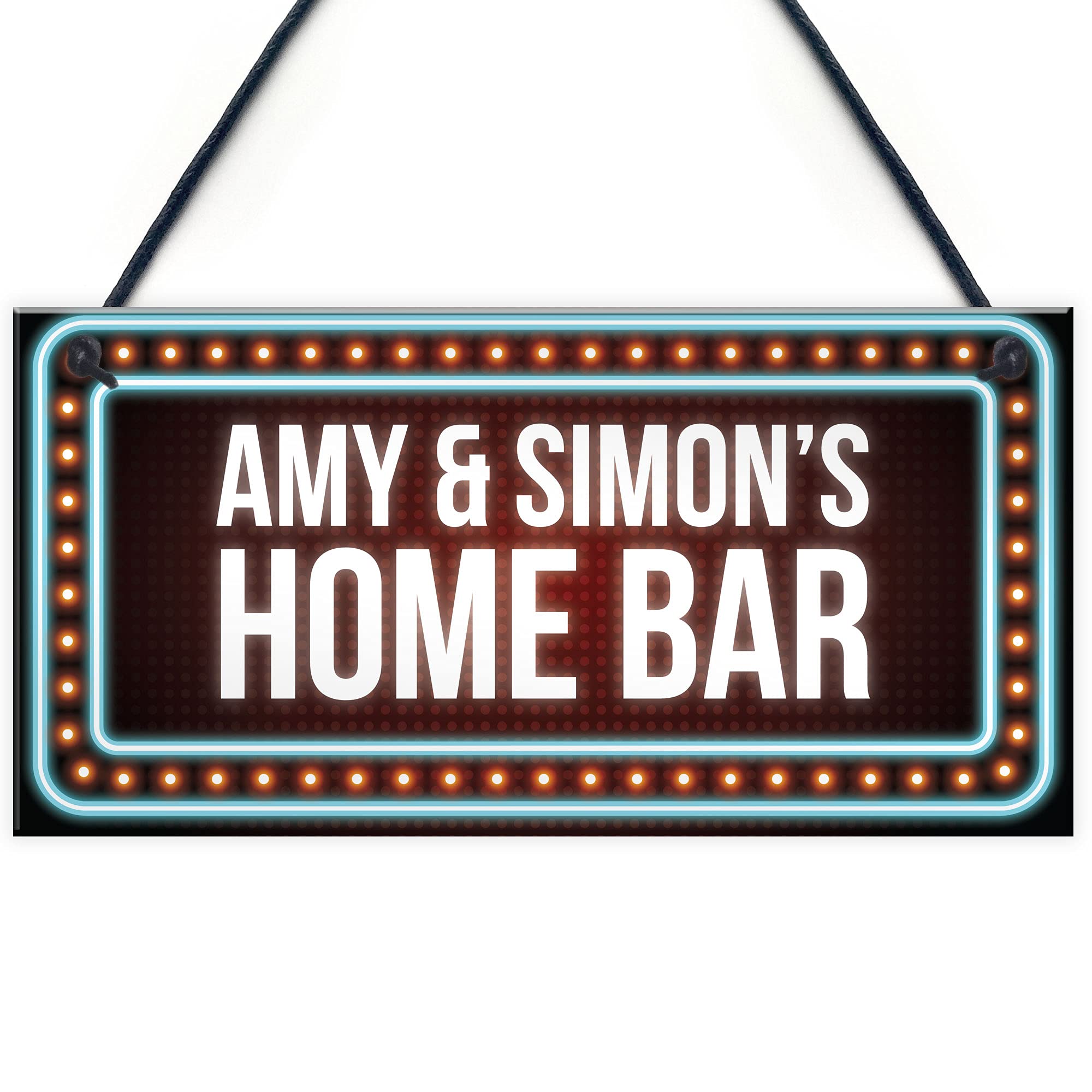 NEON Effect Home Bar PERSONALISED Home Bar Man Cave Hanging Sign