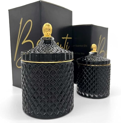 Miniatura 10 de BRIGANTI Vela de aromaterapia para el hogar y el baño, Lavish Lavender (salvia blanca y lavanda) Velas de soja altamente perfumadas en tarro de