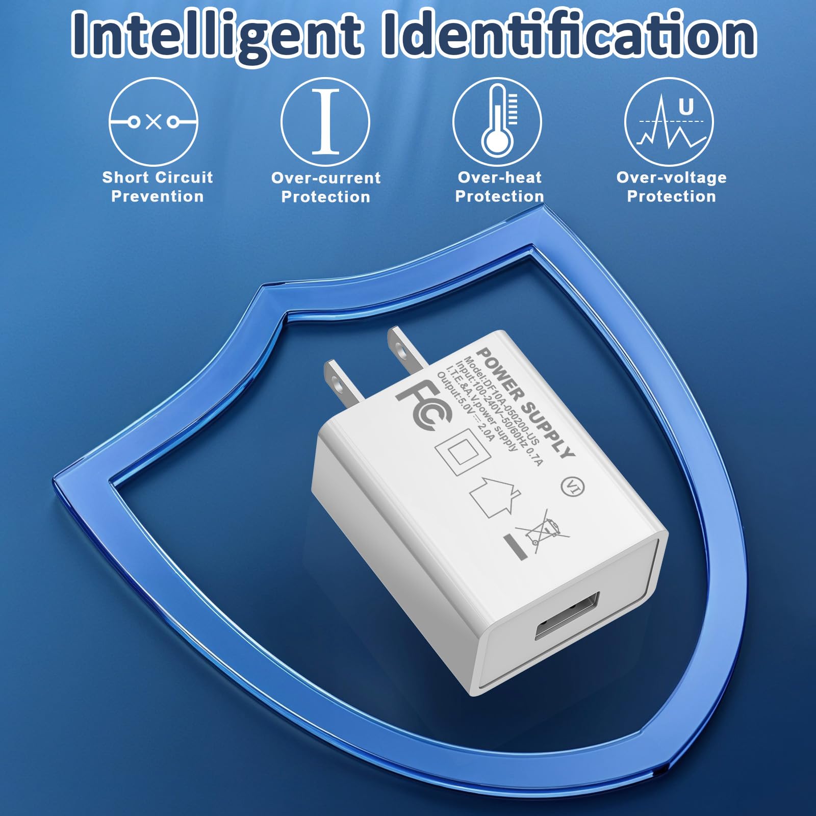 Chargeur mural USB 5 V 2 A AC Adaptateur bloc d'alimentation