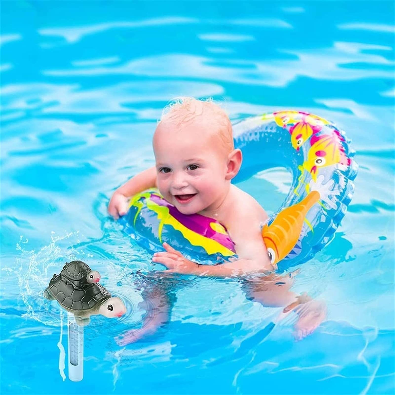 1 Stück Digital Pool Thermometer, leichte Badewanne Thermometer Wassertemperatur Meter groß für die Prüfung der Temperatur(Tortoise)