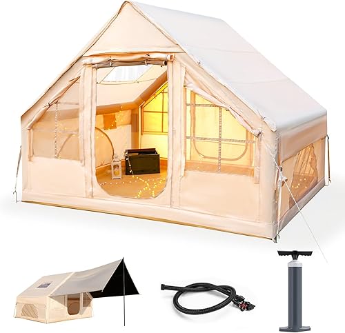 Tiendas para acampar - Tienda inflable con PUM, Tienda impermeable de instalación instantánea, Tienda de campaña de tela Oxford con tragaluz, tienda