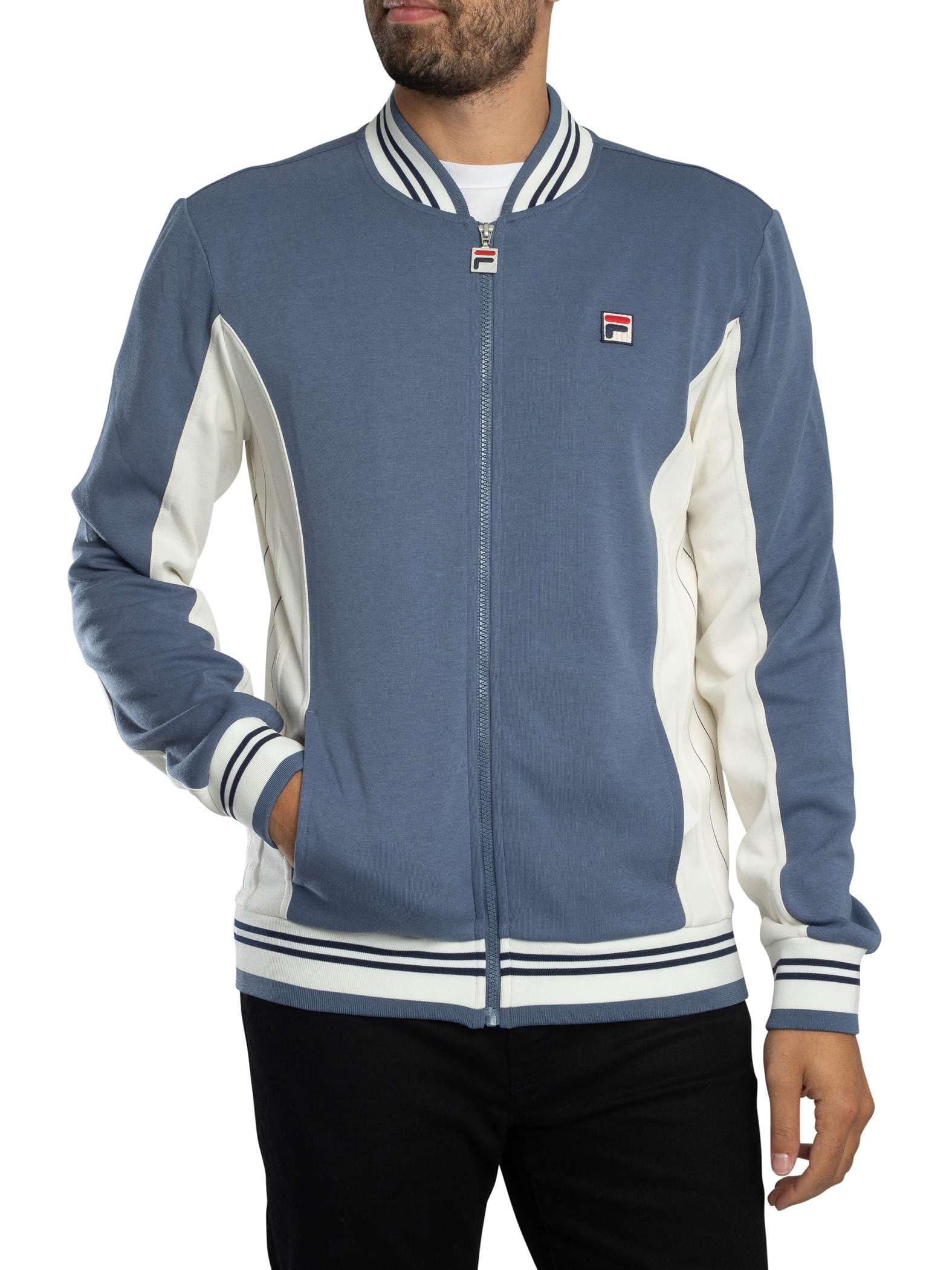 Fila Men's Indigo /Gardenia/Navy Settanta Baseball Track Jacket, Indigo//, Xl