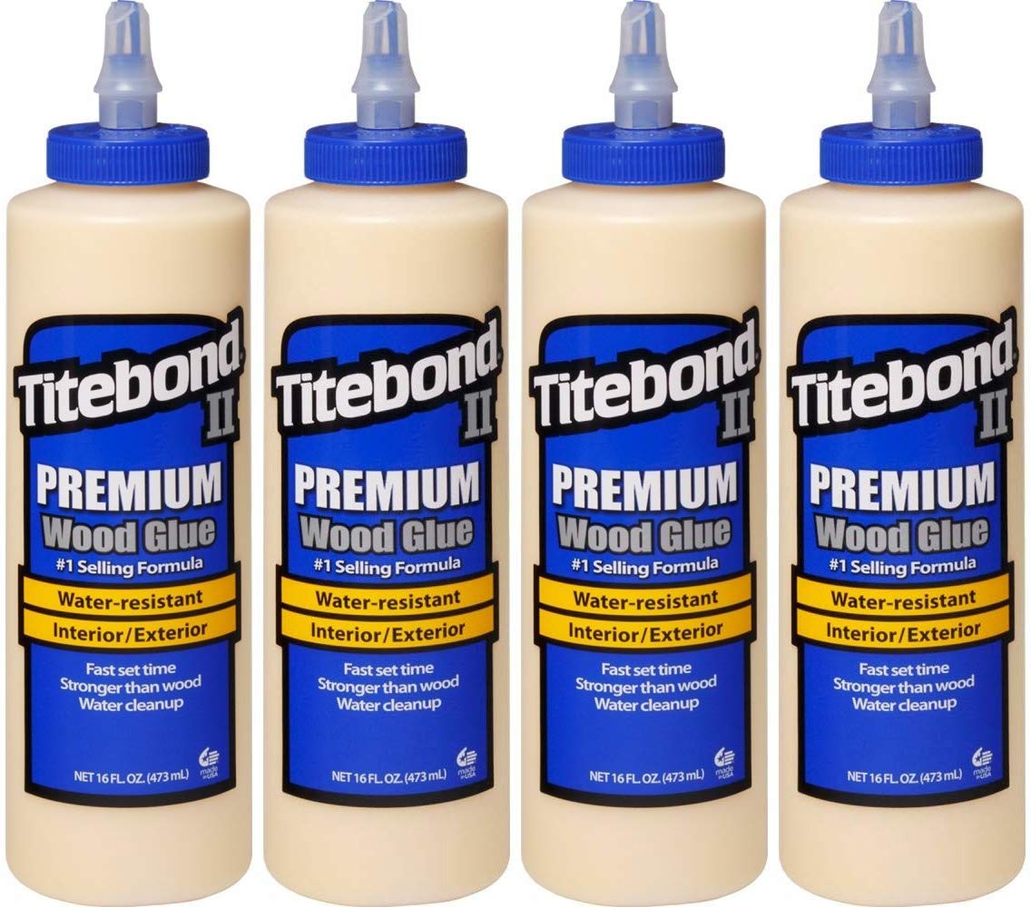 Titebond 5004 II Premium Wood Glue Bundle, 16-Ounces (4 Pack)