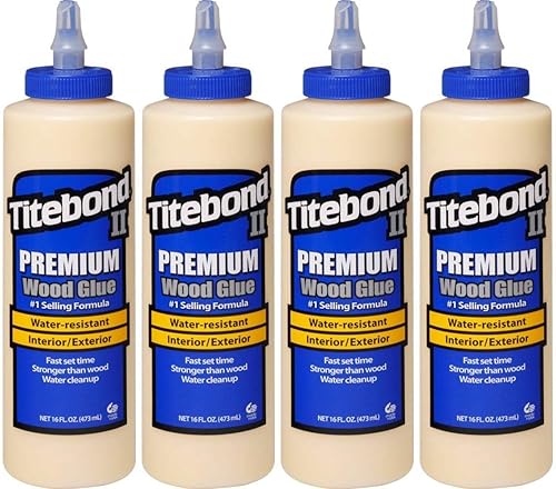 Titebond 5004 II Paquete de pegamento para madera premium, 16 onzas (paquete de 4)