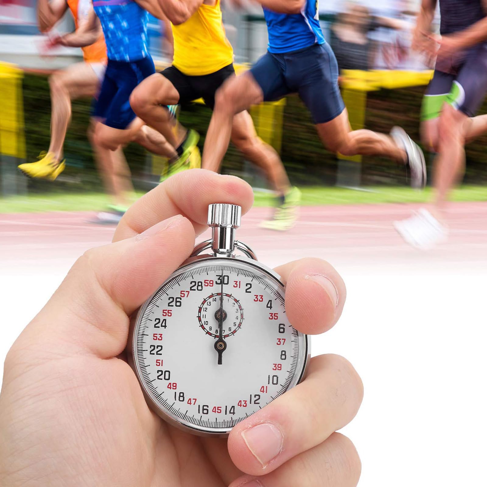 Cronógrafo deportivo mecánico manual, cronómetro, temporizadores deportivos mecánicos para pista y campo con pantalla analógica