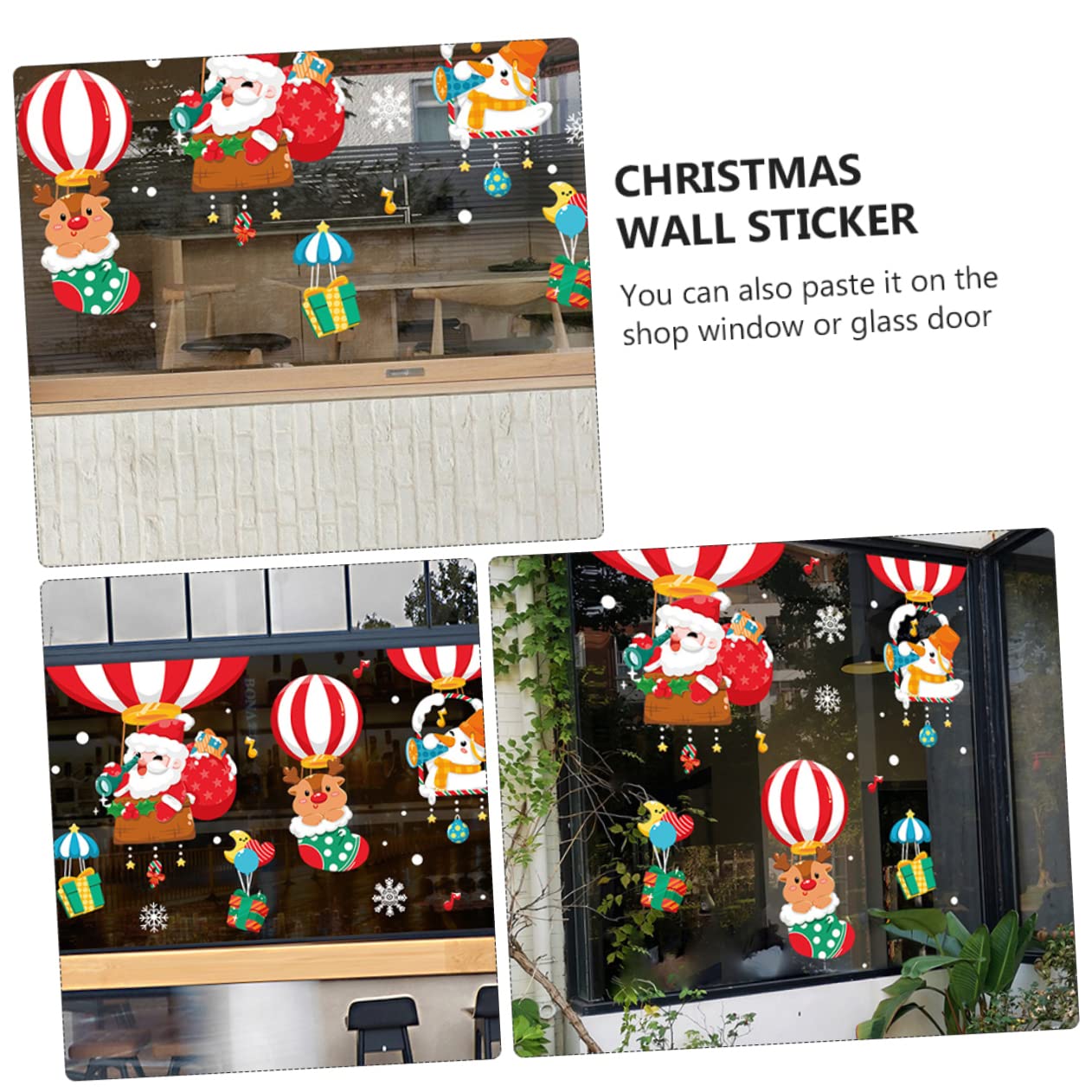 IMIKEYA 6 Pièces autocollant fenêtre bonhomme de neige s'accroche fenêtre de noël s'accroche christmas decoration noel stickers mural fond d'écran de noël décalcomanies murales de Noël PVC