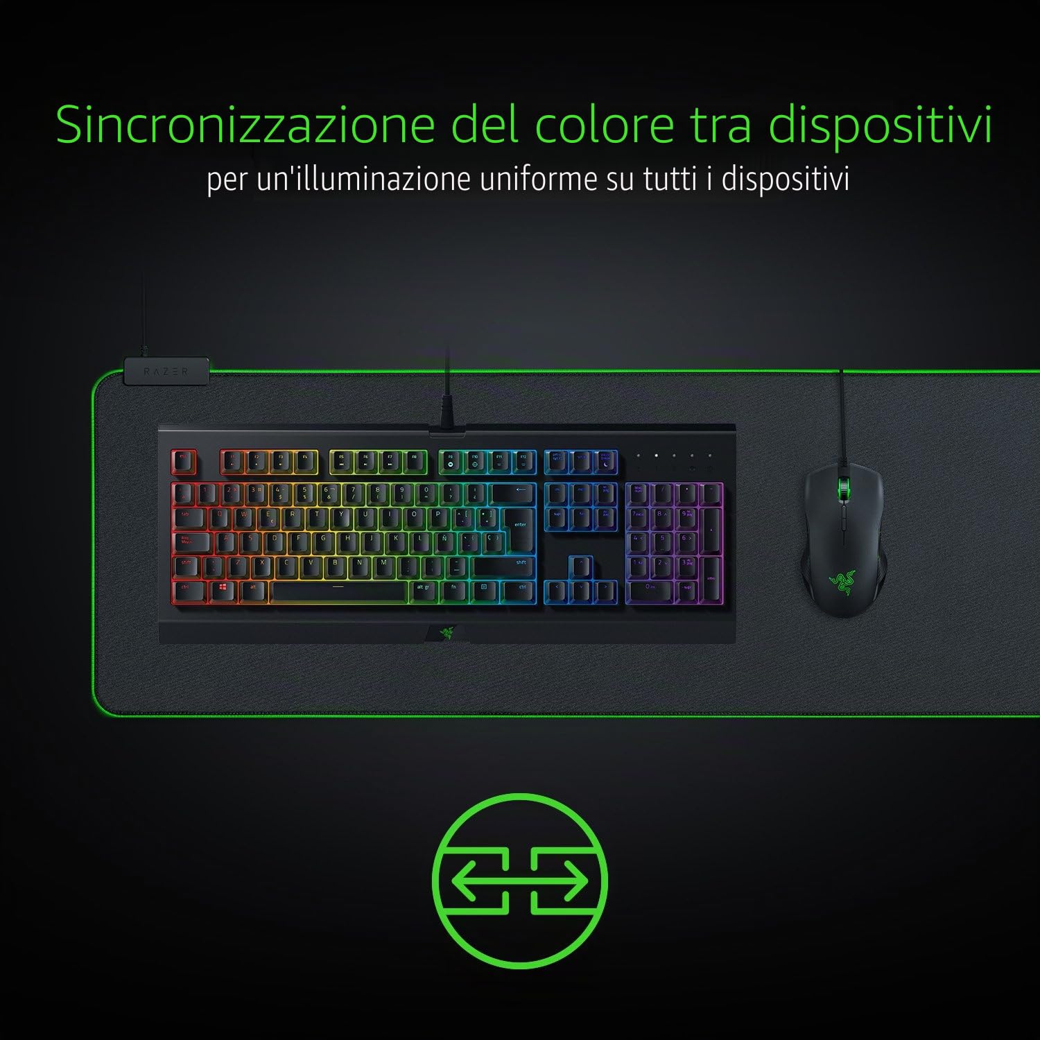 Razer Goliathus Chroma Extended - Tappetino Morbido per Mouse da Gioco con Tecnologia Chroma (Tecnologia Chroma, Rapido e preciso, Sincronizzazione senza soluzione di continuità) Nero