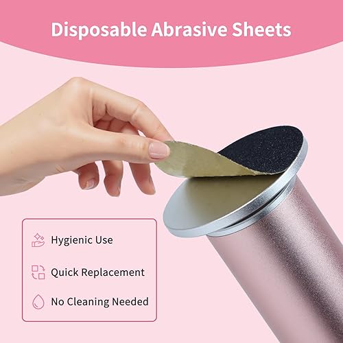 Miniatura 5 de Removedor eléctrico de callos de pies de 4.8 pulgadas más largo con 80 discos de papel de lija, removedor profesional de callos de aluminio para