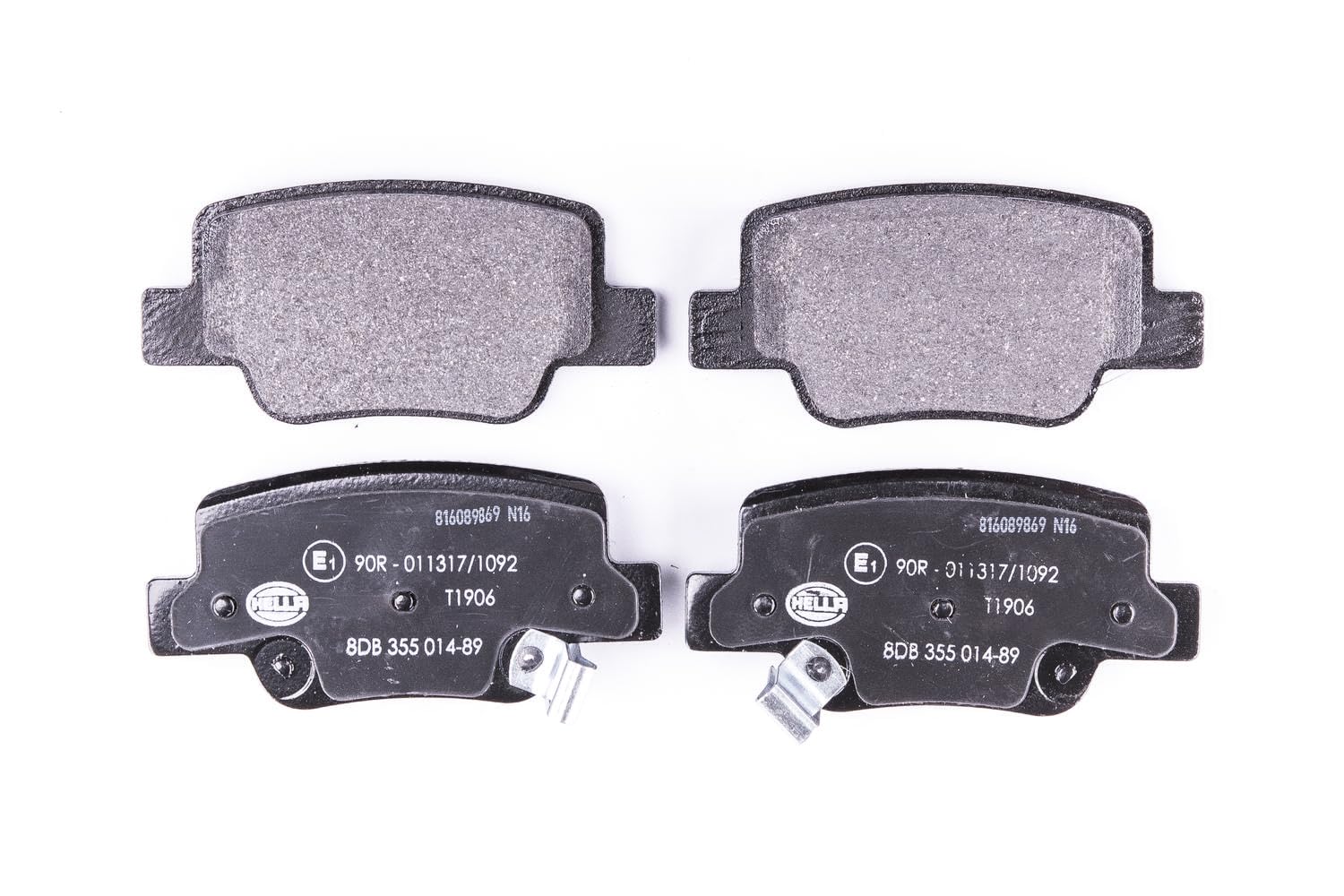 HELLA 8DB 355 014-891 Brake pad set - with acoustic wear warning - T1906 - for e.g. TOYOTA