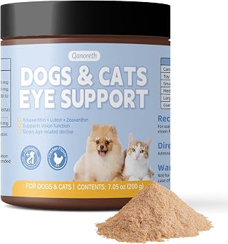 Dog Eye Supplements - Eye Supplements for Dogs and Cats with Lutein, Astaxanthin & Vitamins A C E - Supports Clear Vision, Retina & Lens Health, Antioxidant Eye Support, Non-GMO, Gluten Free, 7.05 oz