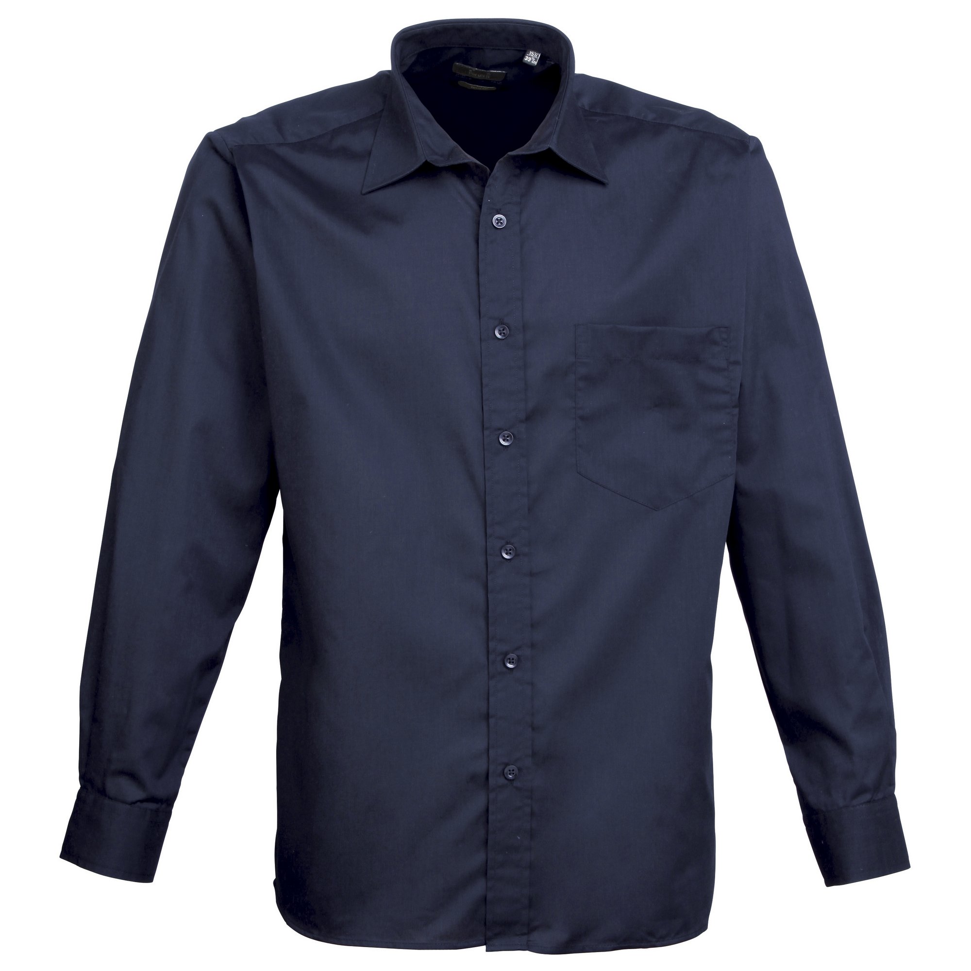Premier Mens Poplin Long-Sleeved Formal Shirt (14.5) (Navy)