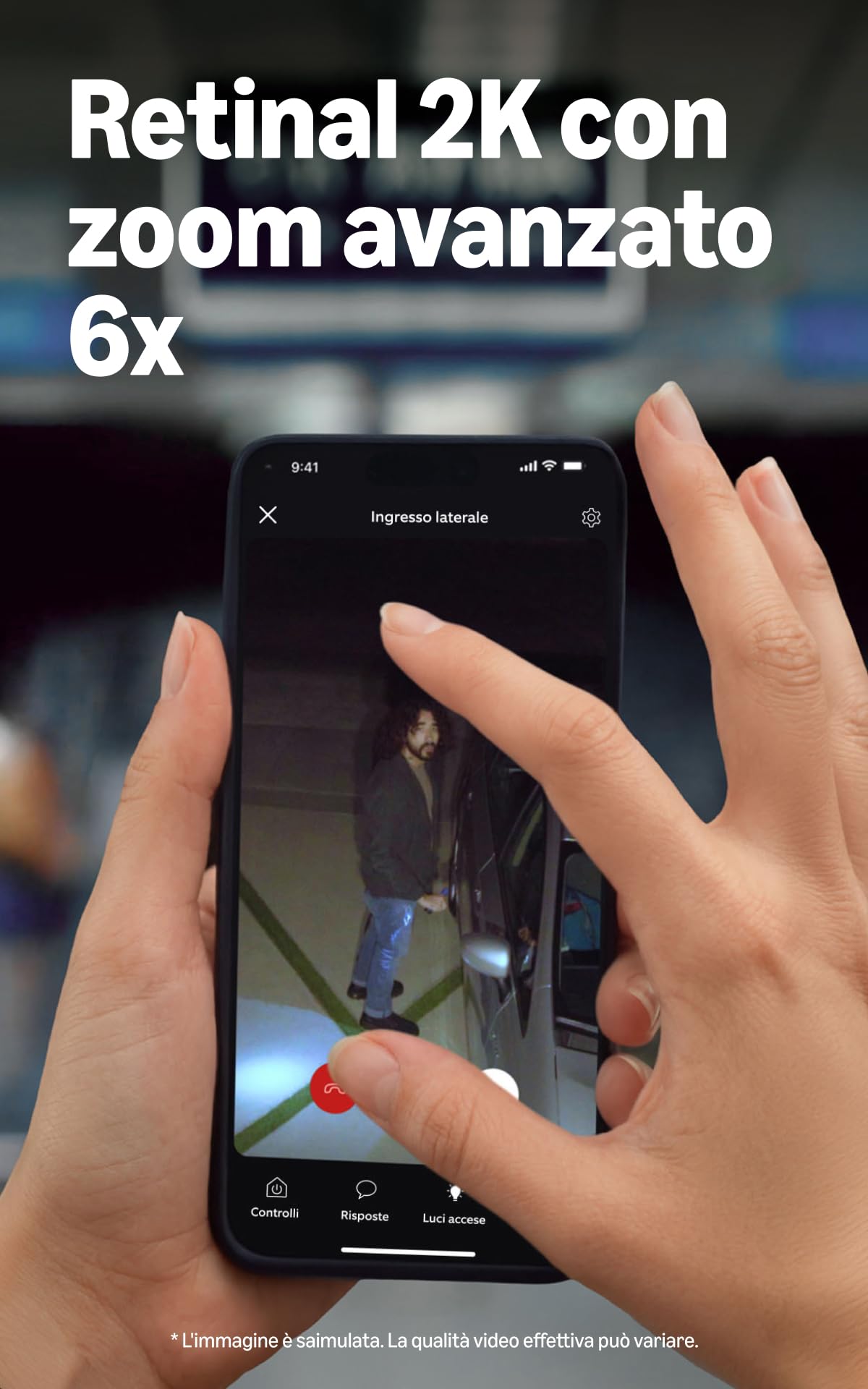 Ring Videocamera con proiettori (Floodlight Cam), alimentazione via cavo(ultimo modello),video 2K, zoom avanzato 6x, proiettori ultraluminosi,prova gratuita di 30 giorni del piano di abbonamento Ring