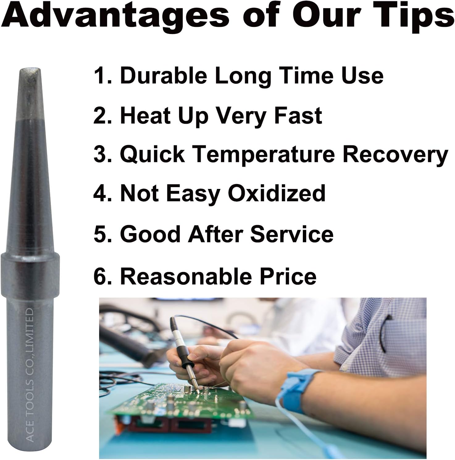 ETB Chisel Screwdriver Soldering Tip 0.094" / 2.4mm for WESD50 WES50 WESD51 WES51 PES50 LR20 PES51 LR21 WE1010NA (WE1010EU WE1010EDU) WE1010 WECP ACE Brand Solder Iron Handle Tips (20)