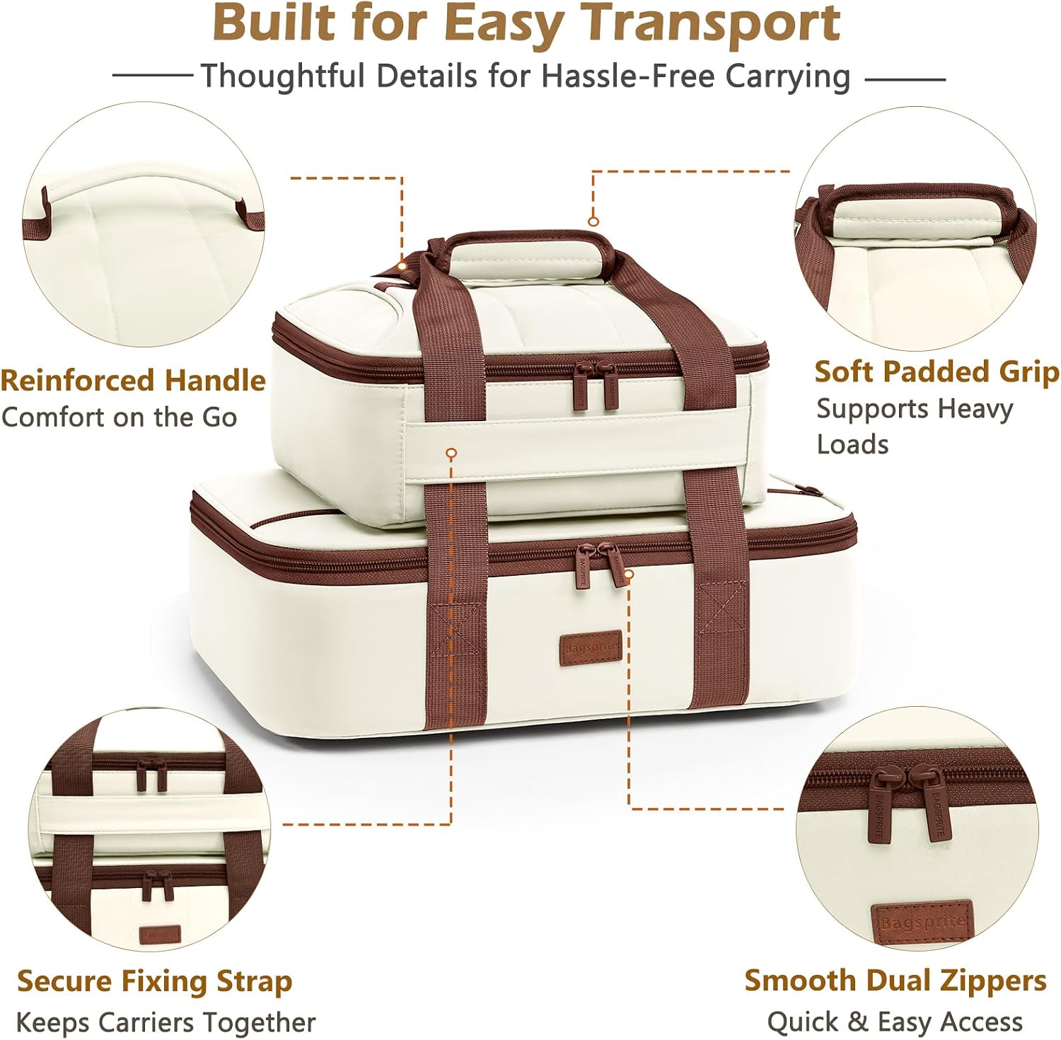 2-Piece Insulated Casserole Carrier Set for 9" x 13" & 9" x 9" Baking Dish