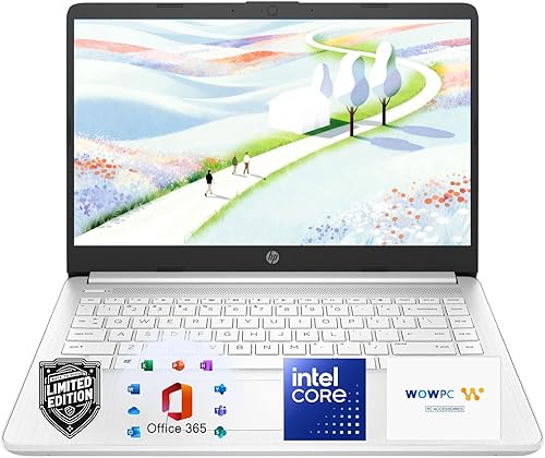 HP Ultrabook Laptop with Copilot AI & Office 365 • Intel High Performance CPU • 8GB RAM • 1.3TB Storage (320GB SSD and 1TB OneDrive) • Windows 11 w/o Earbuds