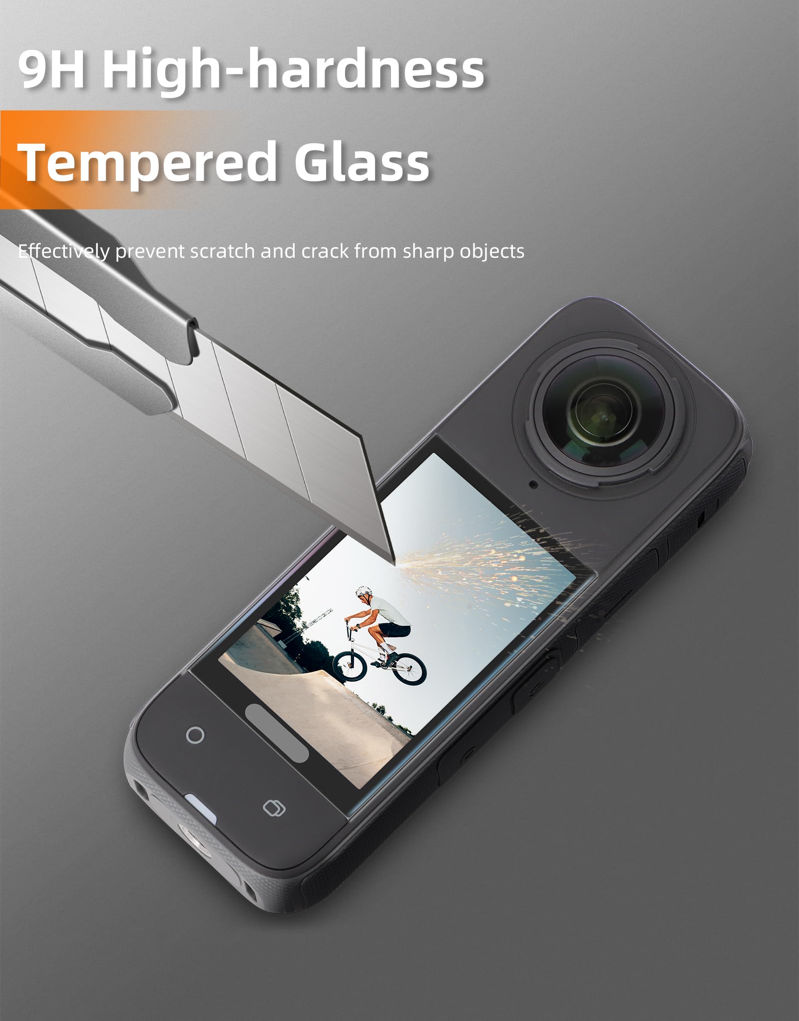 Holilo Vetro Temperato 9H Per Insta360 X5 – 4 Pezzi, Anti-graffio, Anti-impronta, Installazione Senza Bolle E Alta Trasparenza - 2