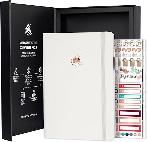 Clever Fox Ultimate Achiever's Goal Planner - Diario de Enfoque y Productividad de 90 Días. Planificador Organizador Diario Semanal Mensual Sin