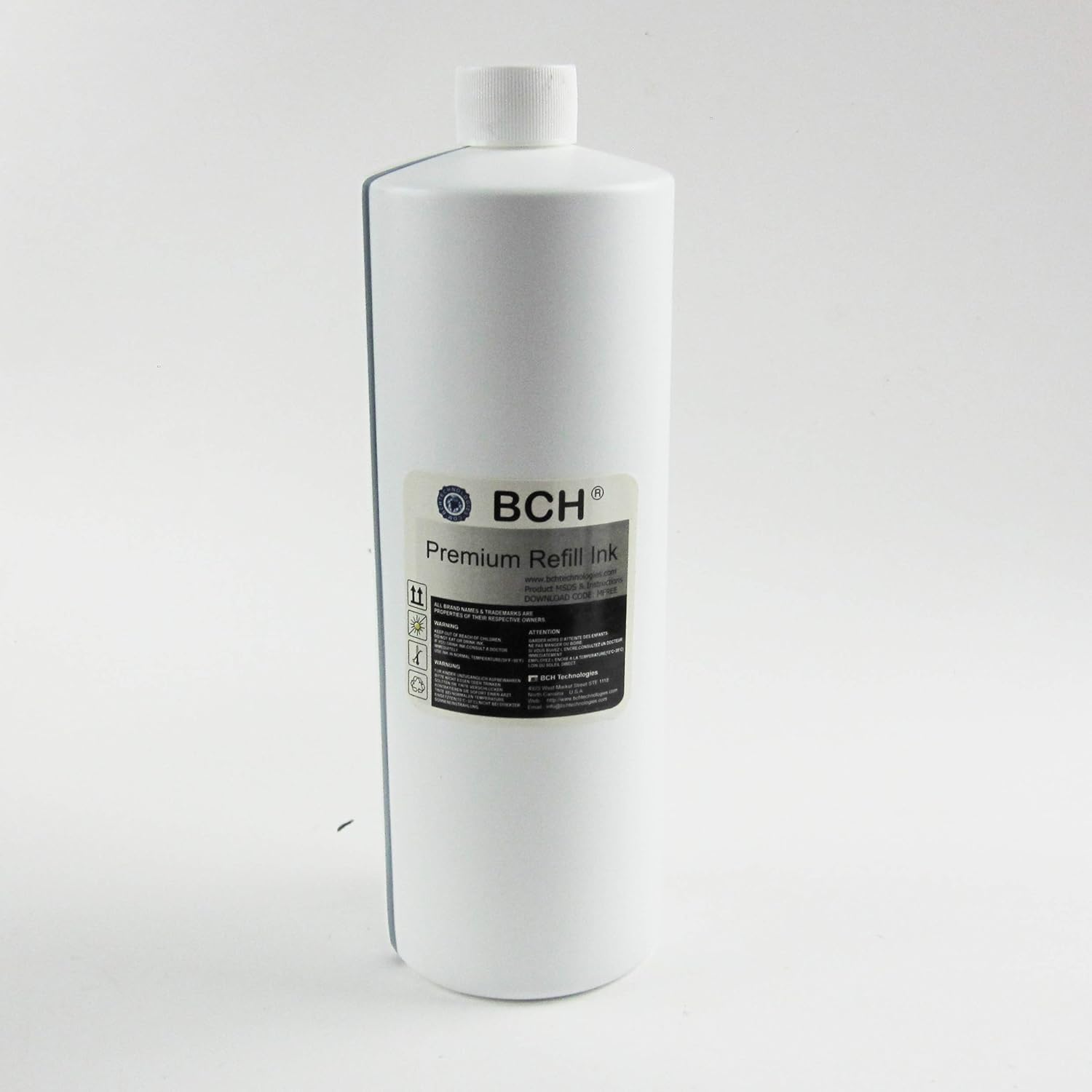 BCH Bulk 1 Liter (1000 ml) Premium Black Dye Ink for All Inkjet Printer Cartridges