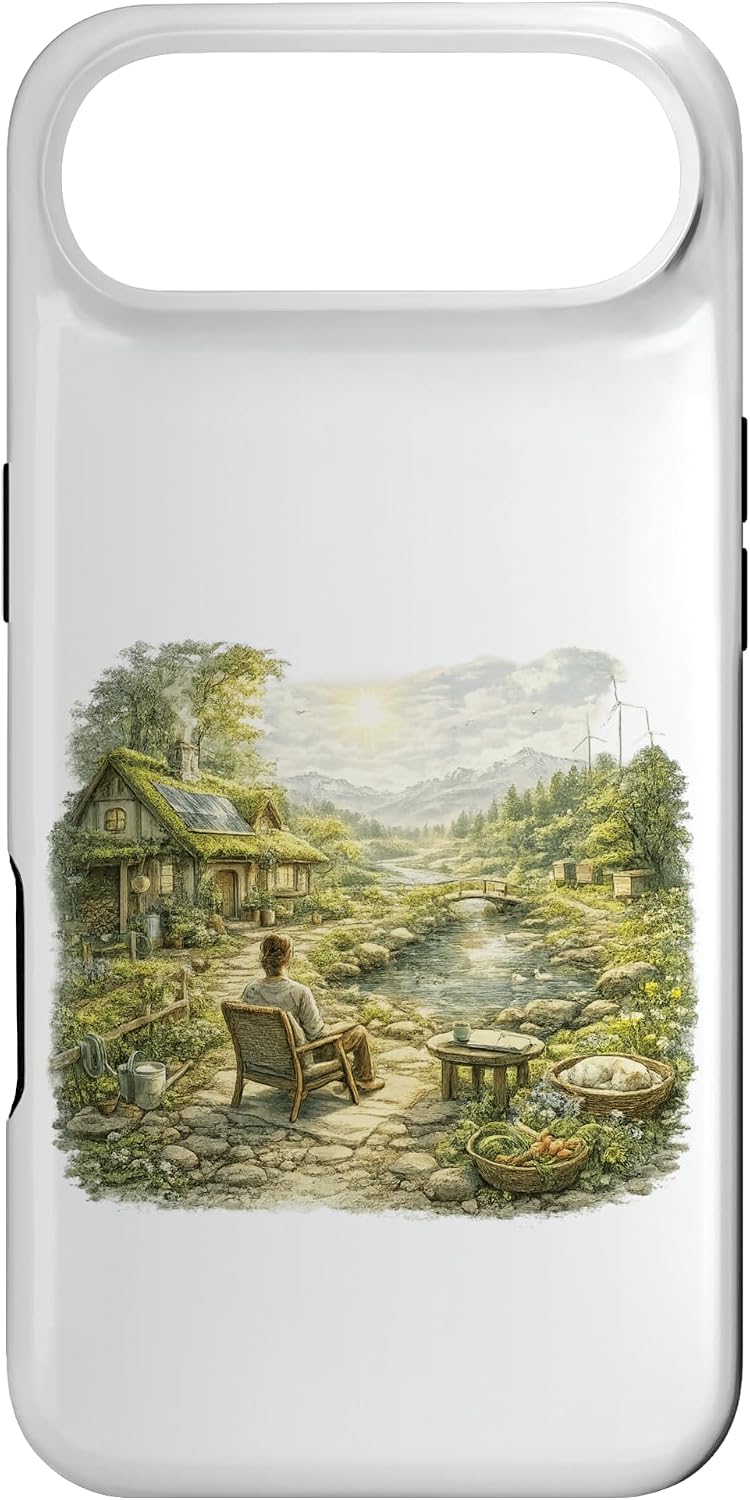 Peaceful Eco Cottage Riverside Scene Case for iPhone Air