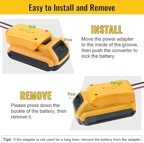 Miniatura 5 de Paquete de 2 adaptadores de ruedas eléctricas para batería Dewalt de 20 V, kit de convertidor de batería de Power Wheels con fusible, interruptor y