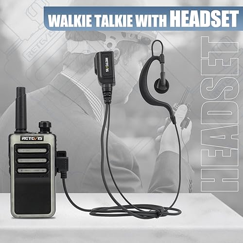 Miniatura 3 de Retevis RB66 Radios bidireccionales FRS portátiles, Walkie Talkies de carga rápida con auricular y juego de micrófono, base de carga USB-C, radio