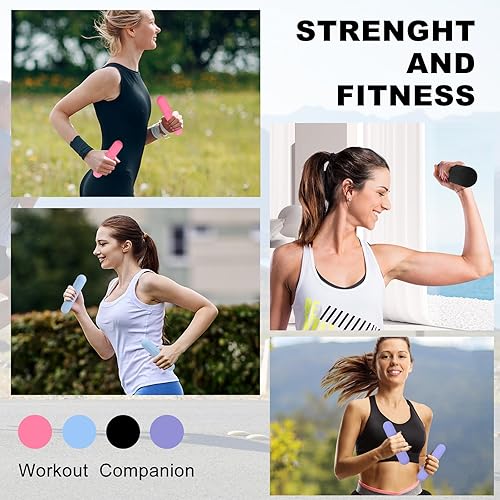 Miniatura 4 de Barras de pesas de mano para mujer, juego de 2 o 1 anillo de pesas rusas de 3 libras para caminar, entrenamiento, pilates, entrenamiento de fuerza,