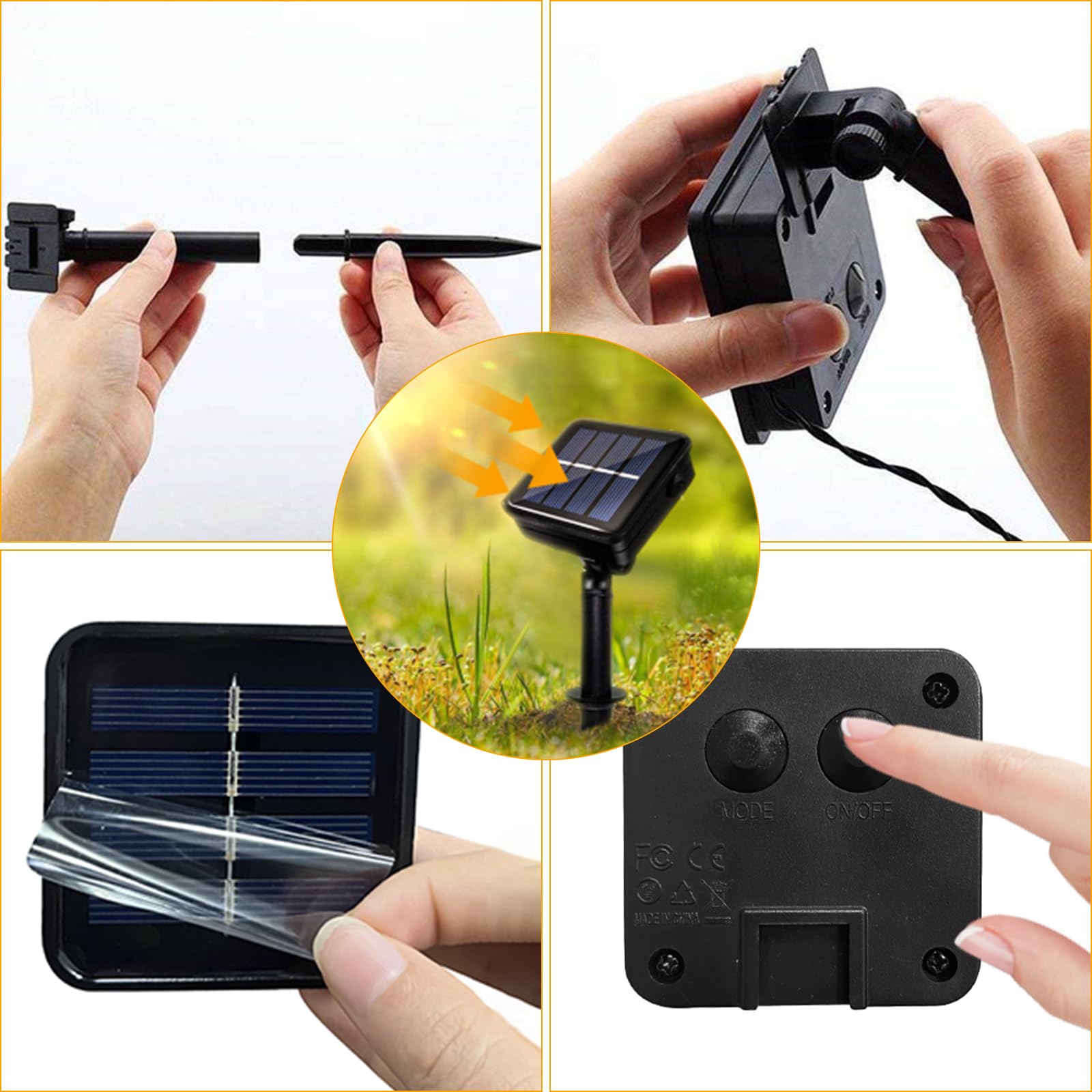 GHONLZIN Solar String Lights Outdoor Rope Lights 33ft 8 Modes 100 LEDs Solar Powered Waterproof Rope Lights for Garden Wedding Christmas Party Holiday Decorations (12M-Blue) - Image 4