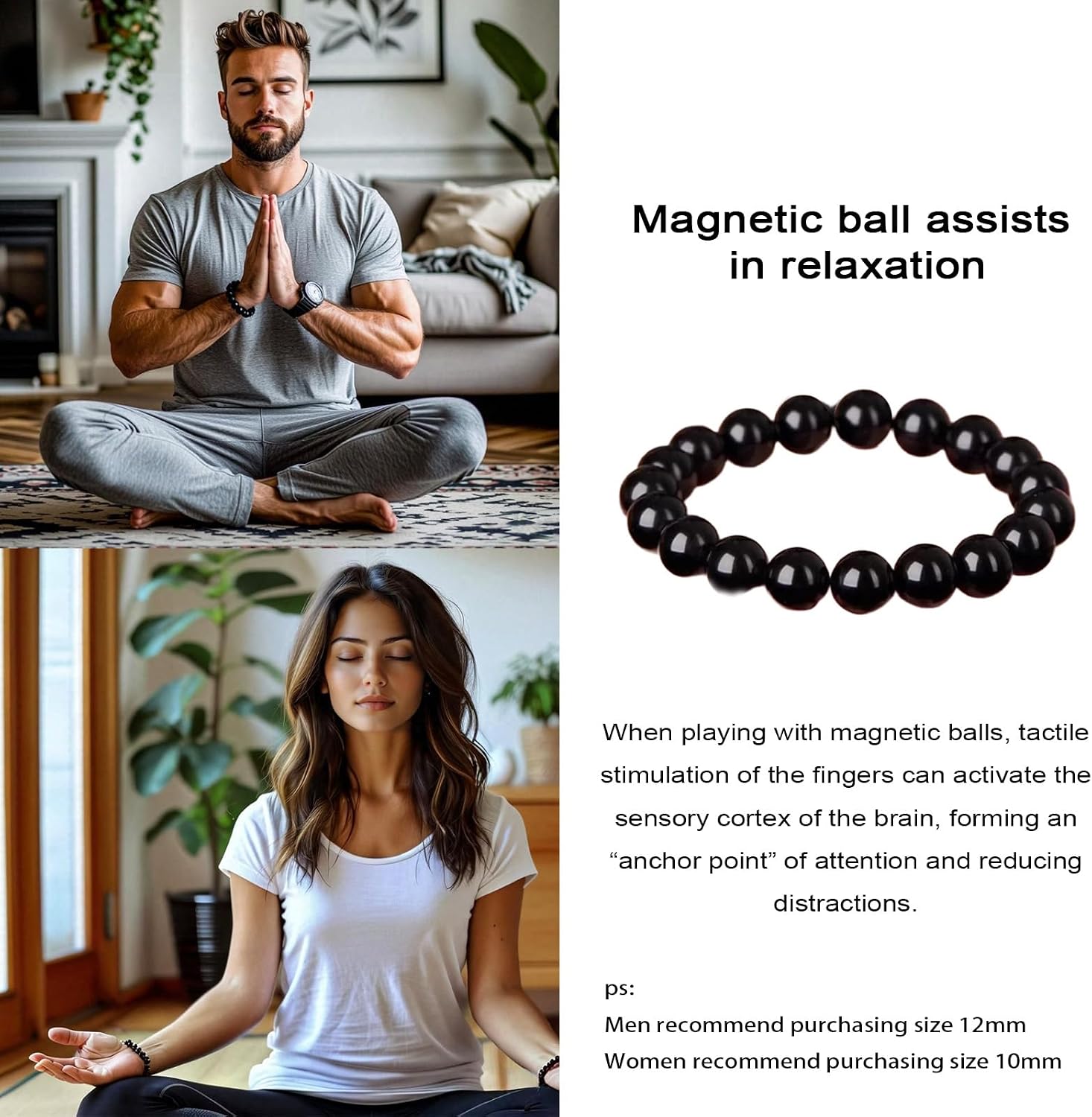 38 Magnetic Therapy Hematite beaded Bracelet For Women And Men Power Gemstone Crystal Unisex Macrame