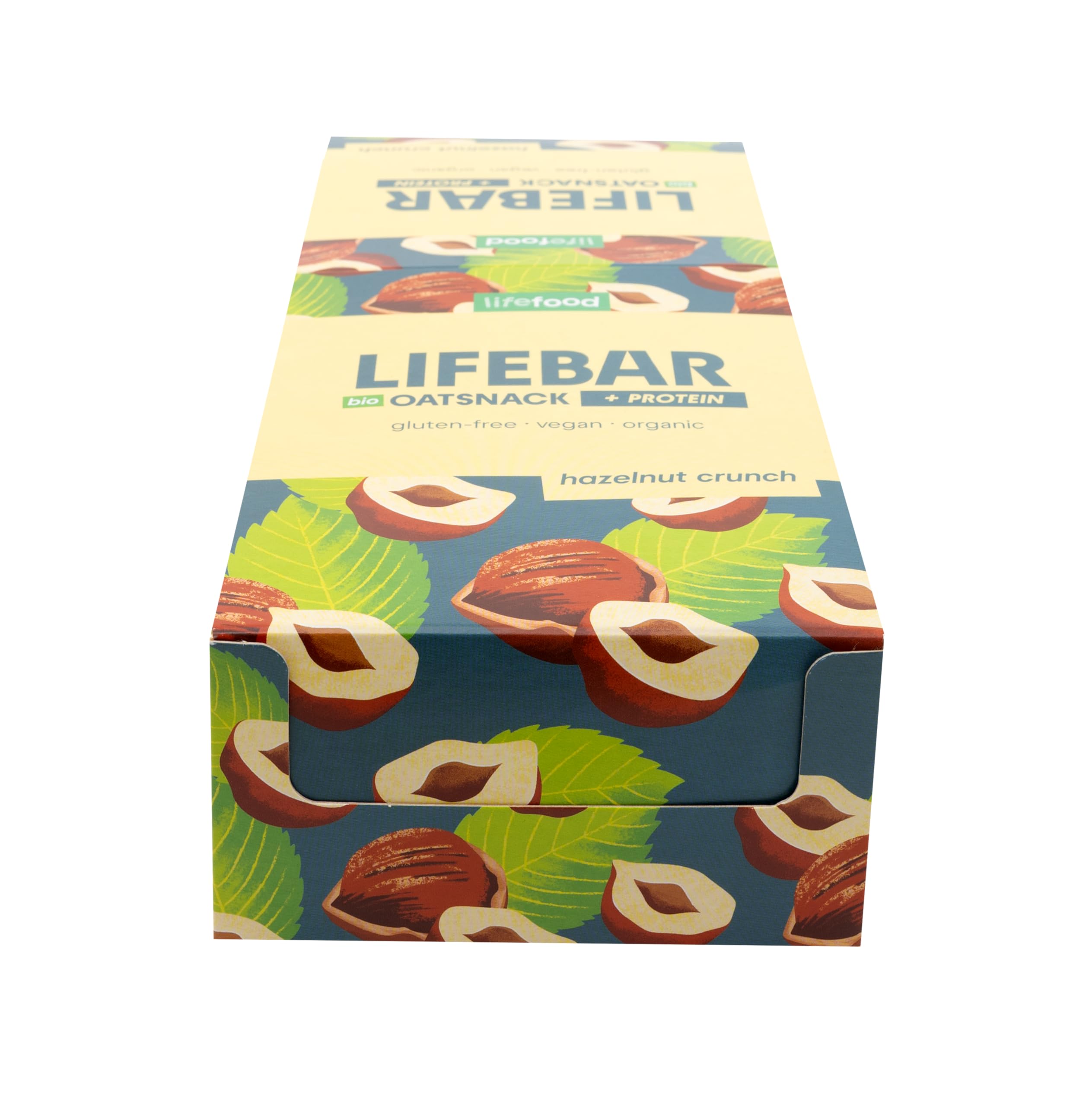lifefood Lifebar Haferriegel, Hafer Riegel, Haferflocken Riegel, Hafer Snack BIO Vegan Lactosefrei Glutenfrei - 15er Pack (15 x 40 g) (Haselnuss Crunch)