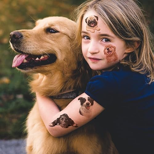 Miniatura 5 de 148 tatuajes temporales para niños – Tatuajes individuales 3D para cachorros y gatitos para niños y niñas, animales, regalos de fiesta de