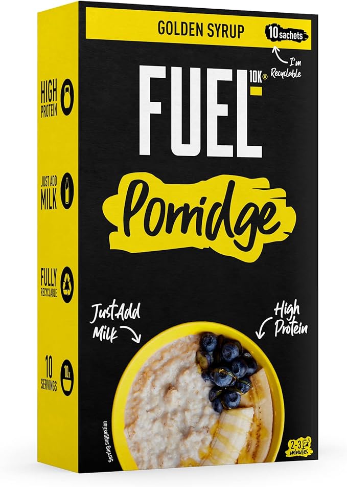 FUEL10K Porridge Sachets, Golden Syrup 80 x 36g Sachets Suitable