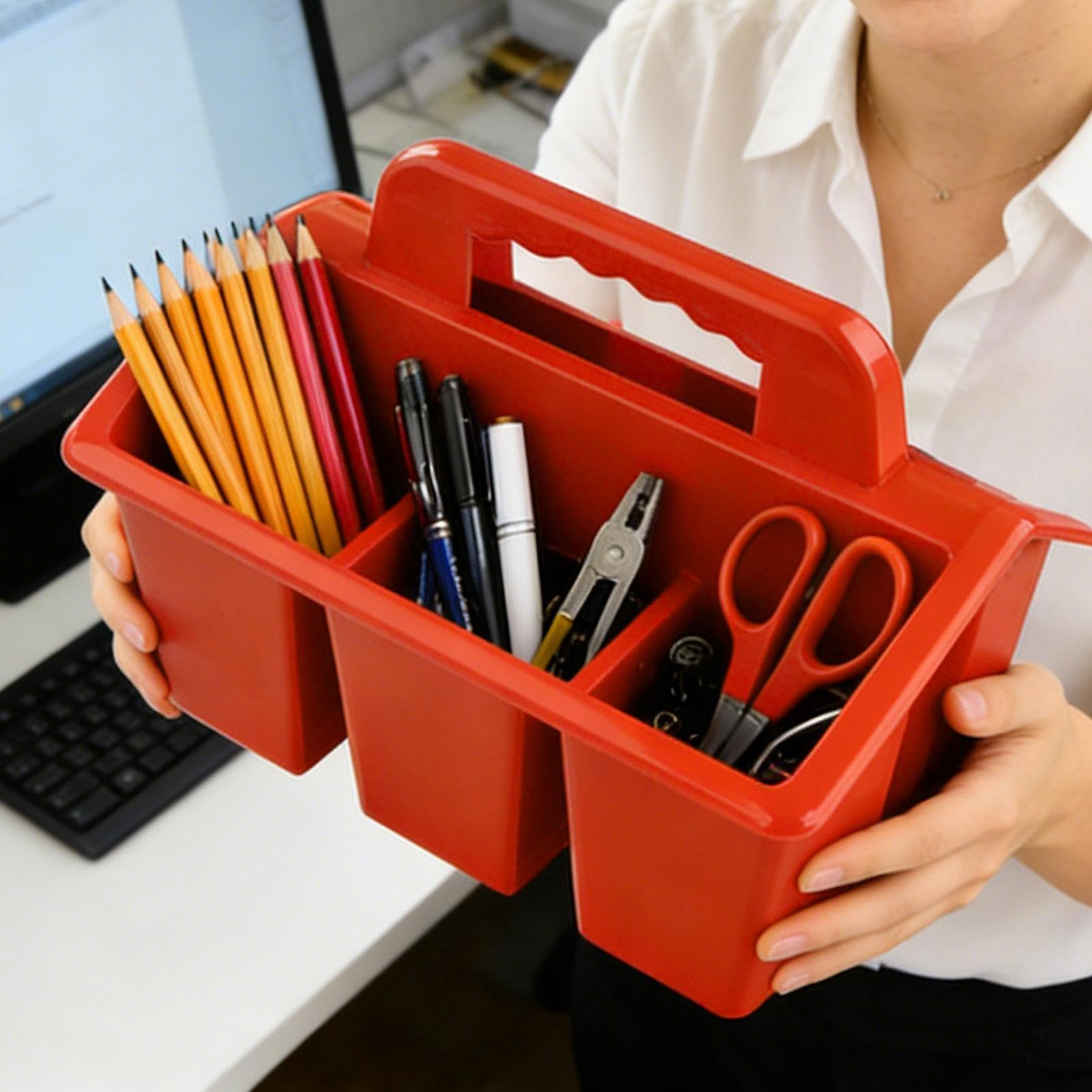 Kosz do Przechowywania Wygodny Uchwyt 6 sztuk | Szkolny Kosz Na Przybory Plastyczne Do Pokoju Dziecka Sypialni Biura Przechowywania Artykułów Plastycznych Dla Uczniów