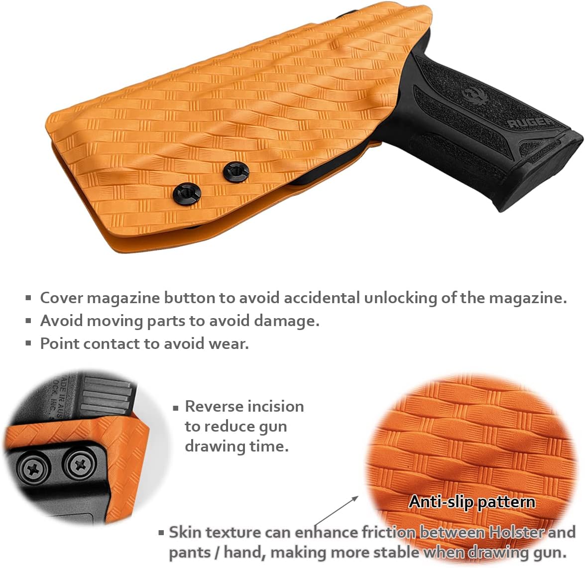 Ruger Security 9 Holster IWB Kydex Holster Custom Fit: Ruger Security 9 Pistol Case- Inside Waistband Carry