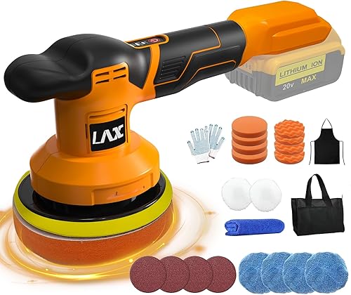 Miniatura 1 de Pulidor inalámbrico de coche para batería Dewalt de 18 V, kit de pulido de búfer de coche de 6 pulgadas, pulidor orbital portátil de 3 velocidades