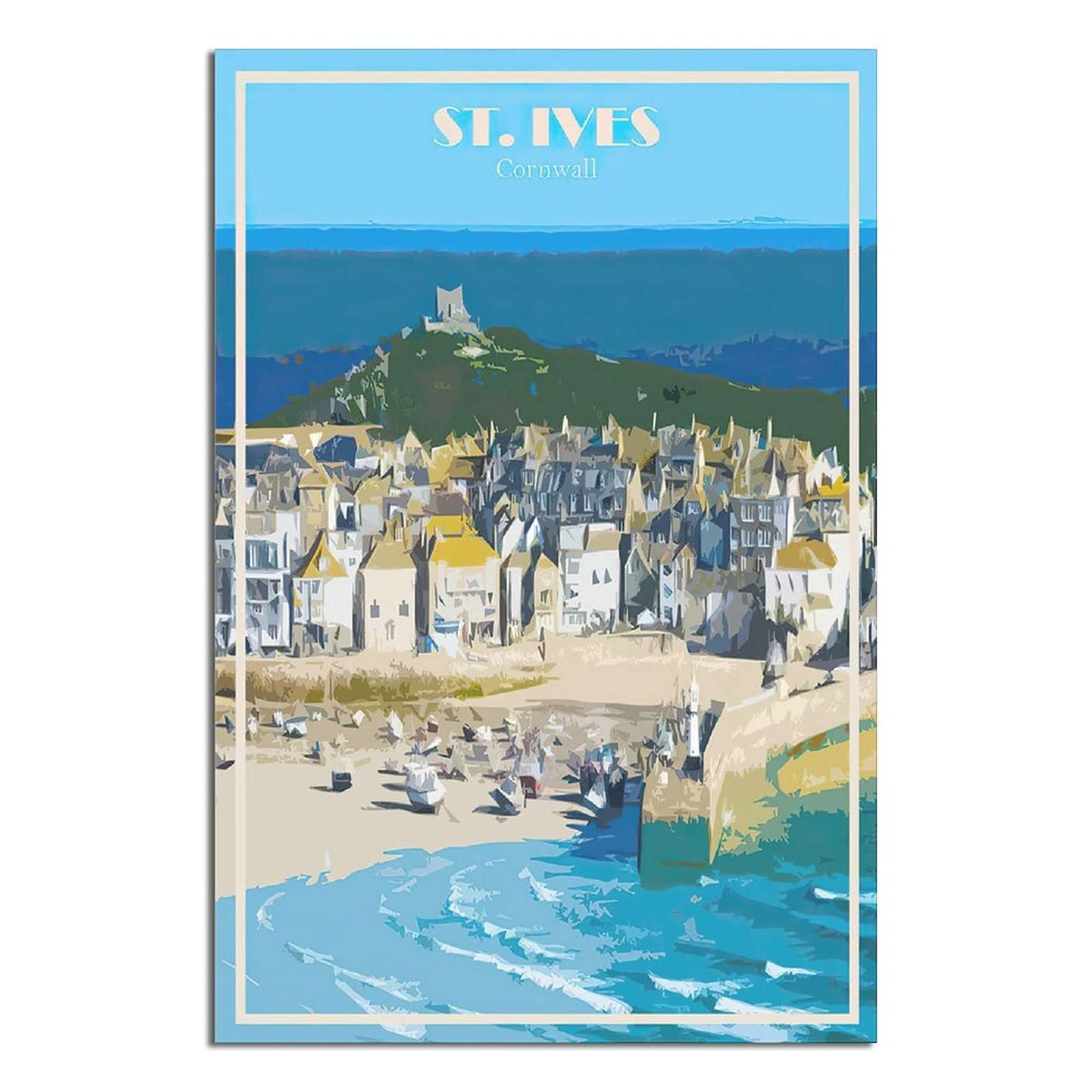 Metal Sign St Ives Cornwall Vintage Decor Art Sign Home Kitchen Bar Cafe Club Cave Wall Decor Retro Travel Tin Sign 14x20cm 30x40CM