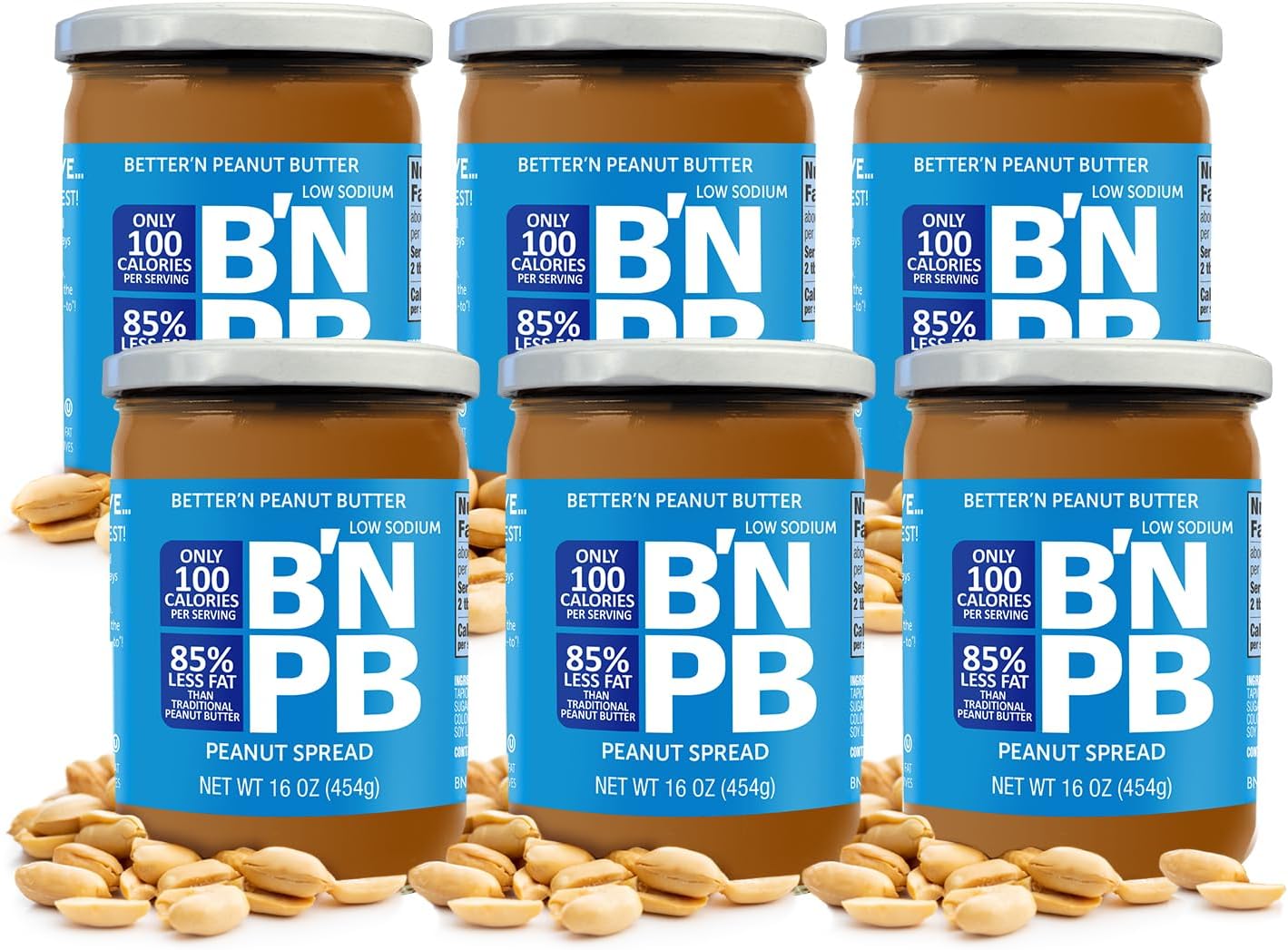 Better N Peanut Butter Better'n 6 Pack Variation (1 Pound (Pack of 6), (Low Sodium))