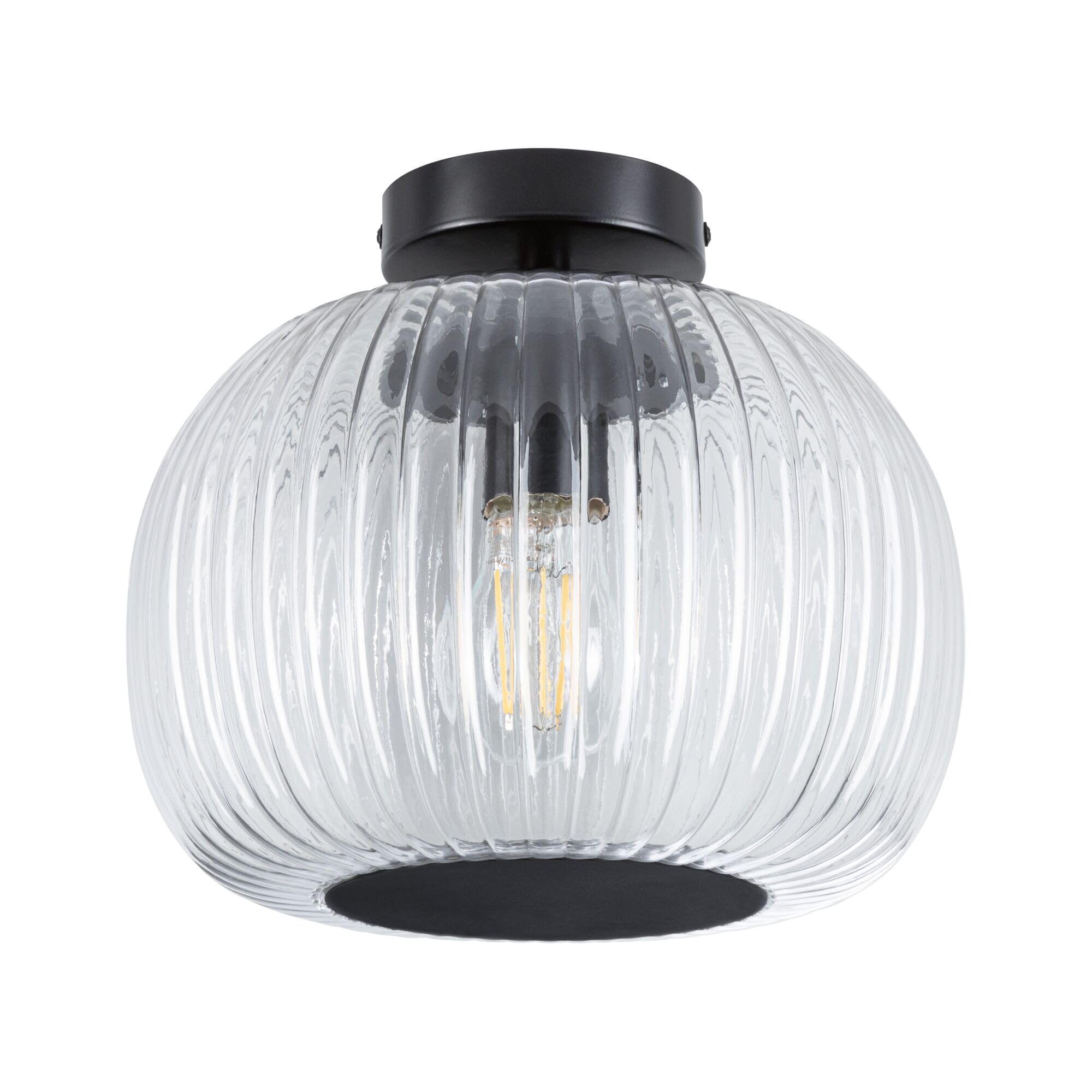 Paulmann 71146 Selection Bathroom Deckenleuchte Ruya IP44 E27 230V max. 60W Glas, Schwarz matt Wand-/Deckenleuchte, Badbeleuchtung