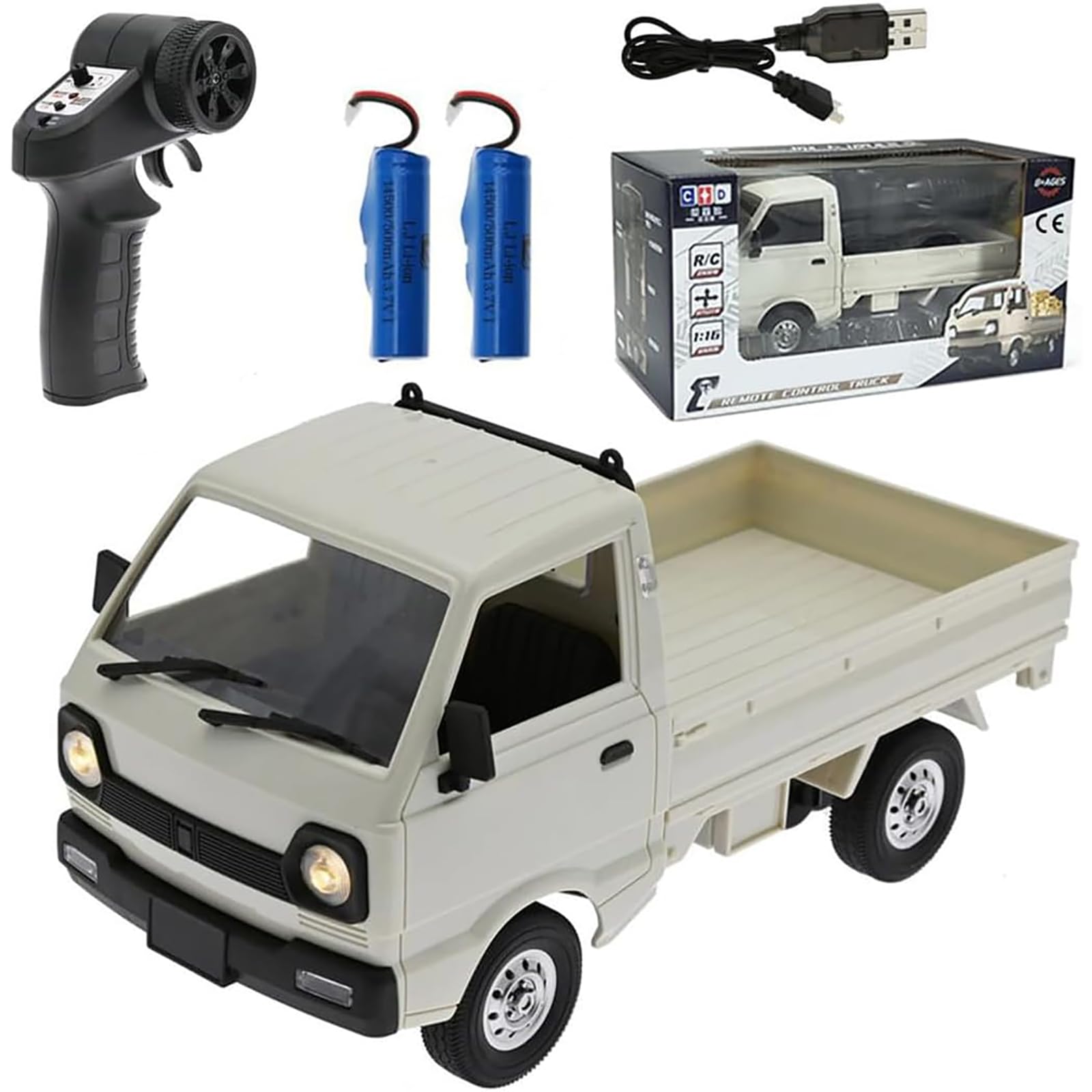 D12 1:16 Mini RC Car, zdalnie sterowana ciężarówka 2.4G 4CH Drift High Speed Climbing Truck ze szczotkowanym silnikiem i oświetleniem LED RTR dla dorosłych