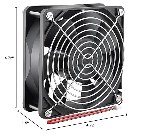 Miniatura 8 de Wathai Ventilador de caja de enfriamiento industrial DC sin escobillas de 4.724x4.724x1.496 in 4.724 in 24V 2Pin