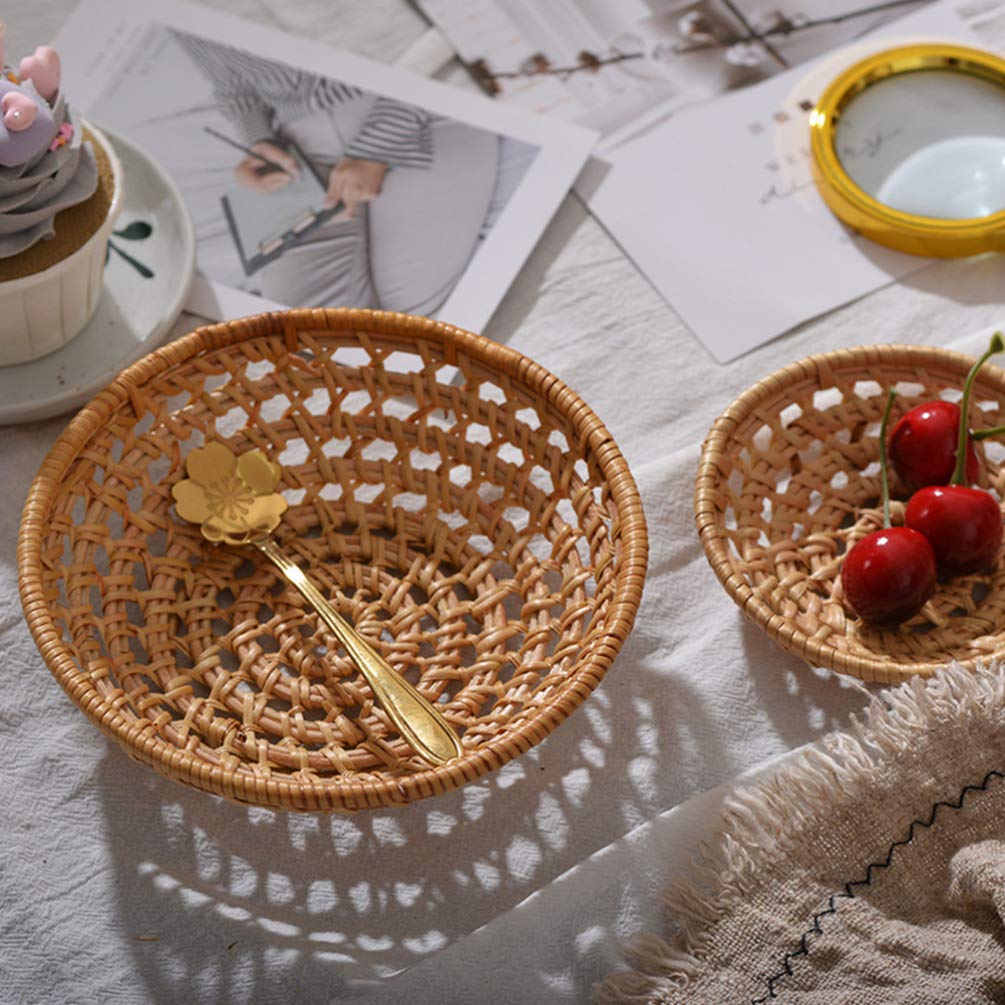 Cabilock Bread Basket Pantry Basket Fruit Storage Basket Decorative Weave Organizer Baskets Picnic Basket Sundries Desk Basket Bins 14. 5cm