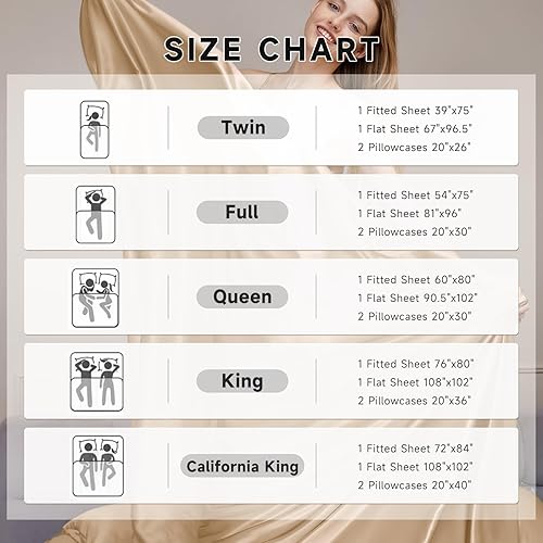 Miniatura 8 de THXSILK Juego de sábanas de 100% seda de morera  Juego de 4 sábanas de seda pura  Sábana encimera, sábana bajera de 16 pulgadas de profundidad, 2