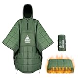 Camping Blanket Poncho with with Recycled Synthetic Insulation,Wearable Hoodie Blanket | Ultralight Water-Resistant Warm Camping Blanket for Outdoor, Hiking, Stadium