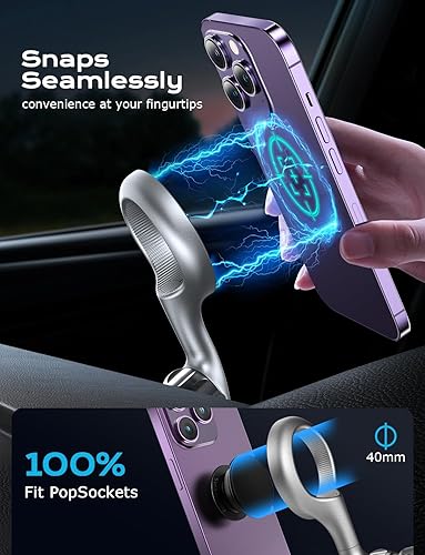 Miniatura 5 de TAZENI Fit Magsafe - Soporte de coche para iPhone con potente 20 imanes magnético para ventilación de coche, ultra flexible, soporte para coche,