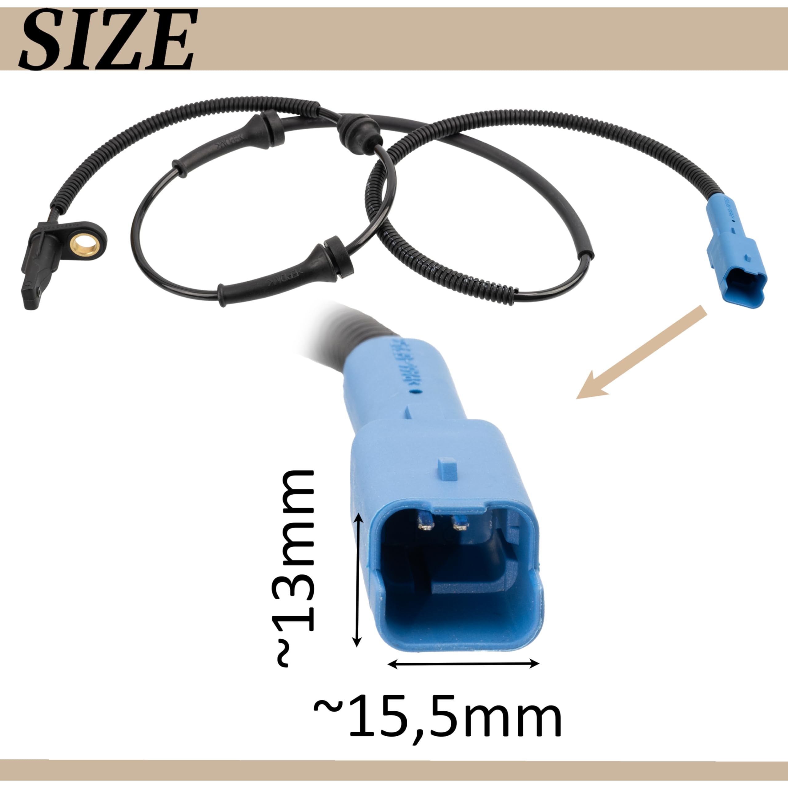 AERZETIX - C70518 - Capteur ABS - nombre de pins 2 - côté de montage des deux côtés de l'essieu avant - compatible avec numéros OE 4545E4, 4545 J5, 4545J9, 96550678