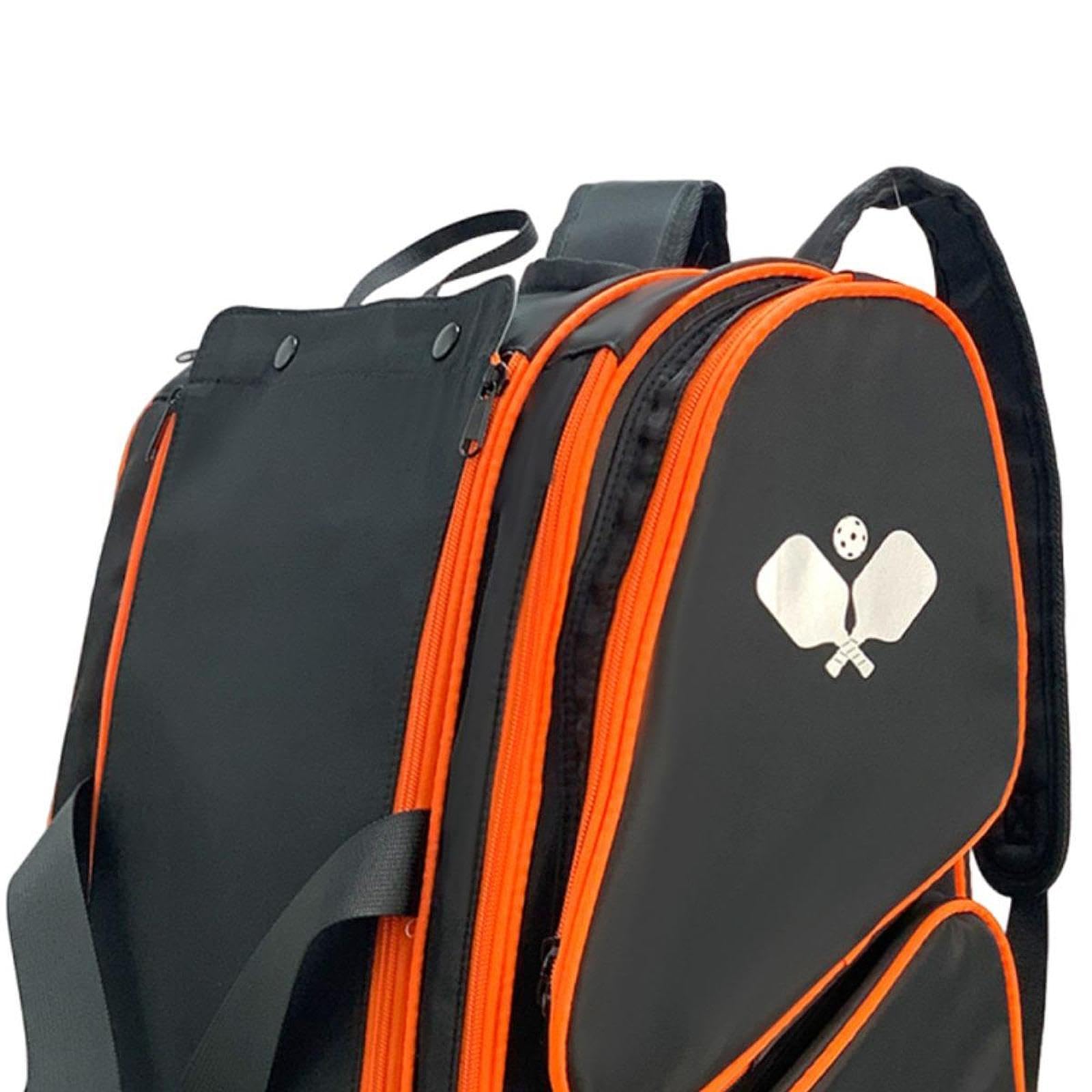 ATORSE Pickleball Racquet Bag Equipment Badminton Bag for Backpacking Outdoor Women Black Orange- Sporting Goods- Tennis & Racquet Sports- Tennis- Bags-image-30