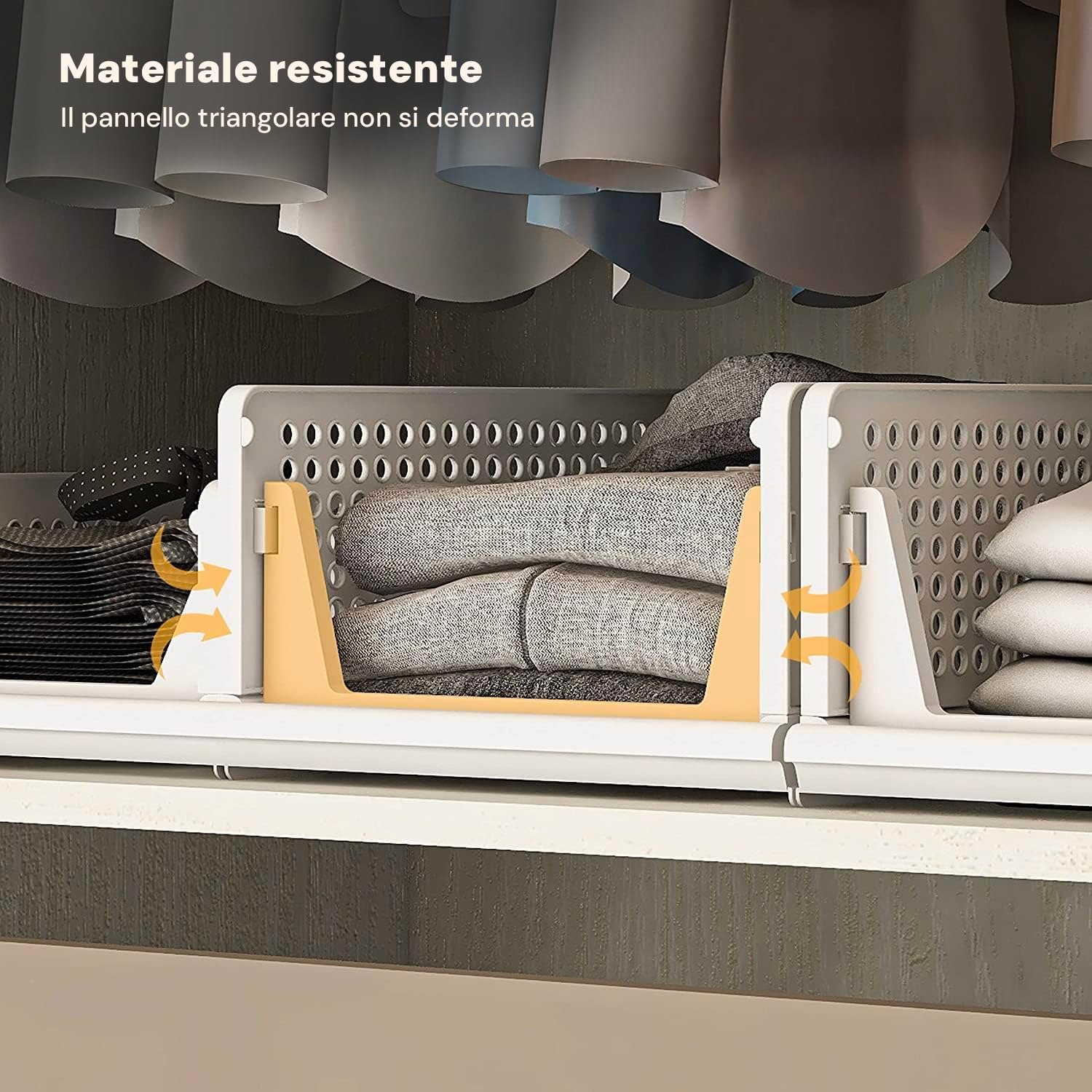 Avilia - Set di 3 Organizer Armadio in Plastica Richiudibili e Impilabili - Cassettiera Salvaspazio da Cucina, Bagno e Camera da Letto, Multiuso e Resistenti