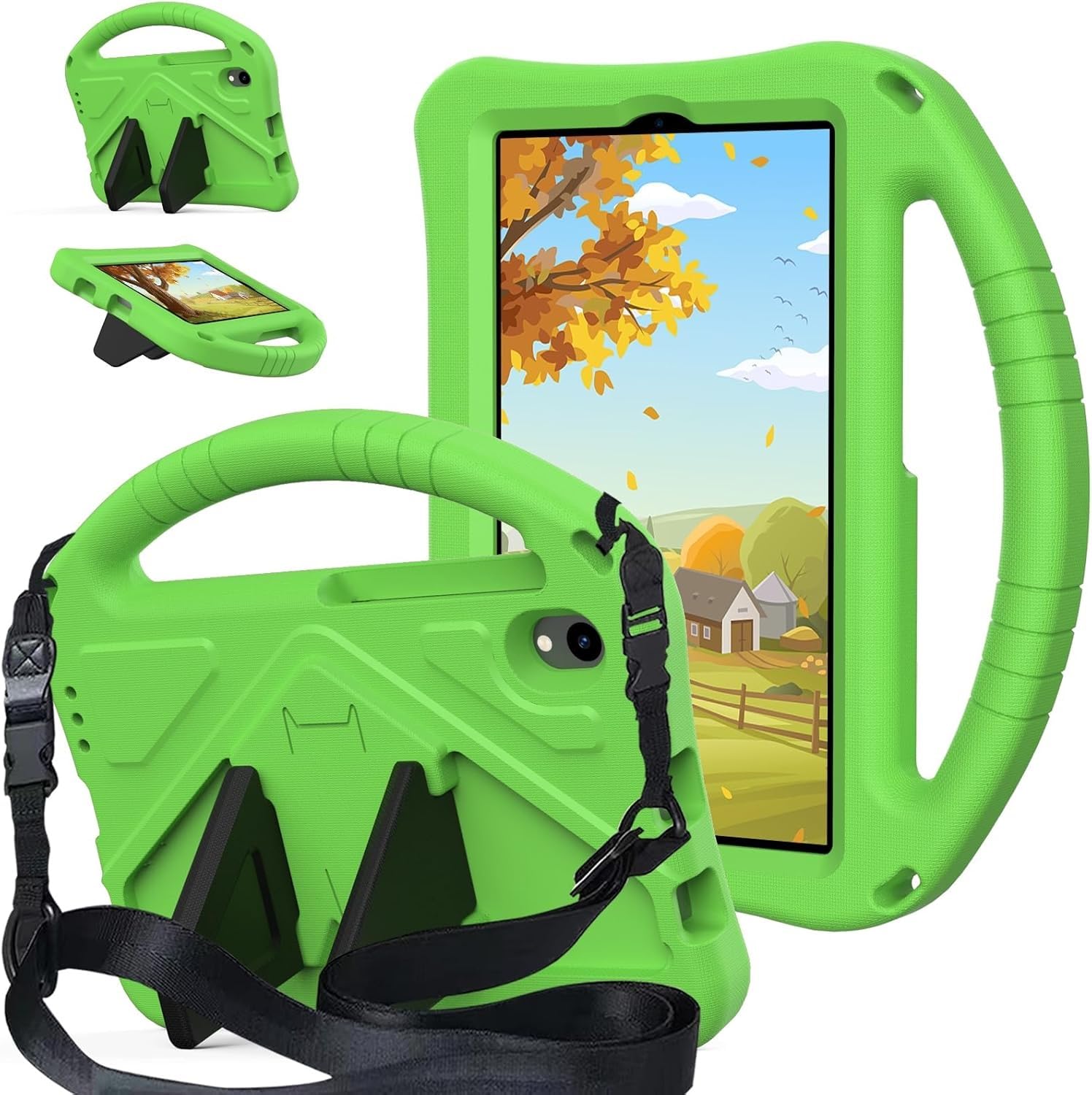 Do Walmart Onn 27.6 cm Pro 2024 Model 100146660 etui dla dzieci, lekki pokrowiec na tablet EVA z regulowanym paskiem, odporny na wstrząsy uchwyt i podpórka dla dzieci, przenośna powłoka ochronna