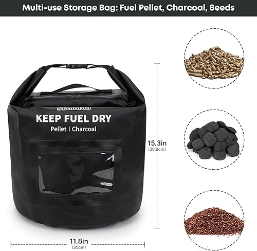 Miniatura 2 de Stanbroil Bolsa de almacenamiento de pellets de madera de 20 libras, contenedor de tela impermeable al aire libre para pellets, carbón, astillas de