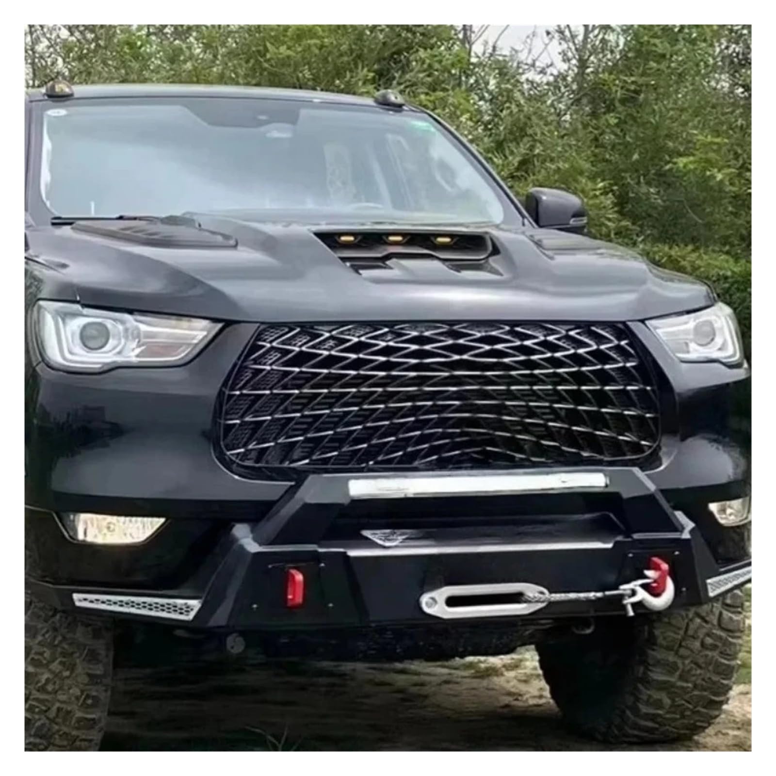 Compatibile con il cofano motore anteriore in acciaio al manganese del camioncino fuoristrada GWM Poer CANNON X 4X4